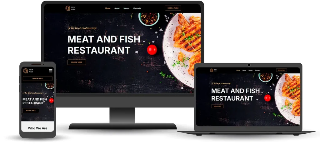 Site para restaurante Meat and Fish