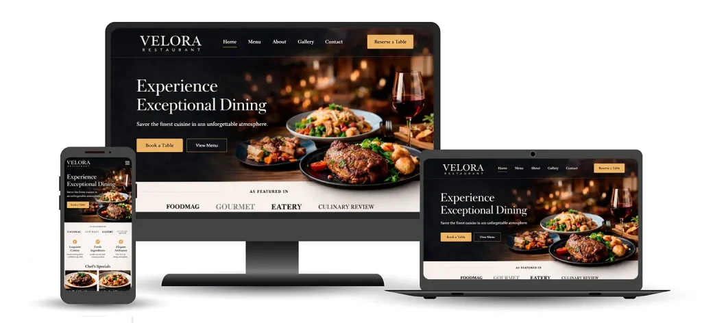Site para Restaurante Velora